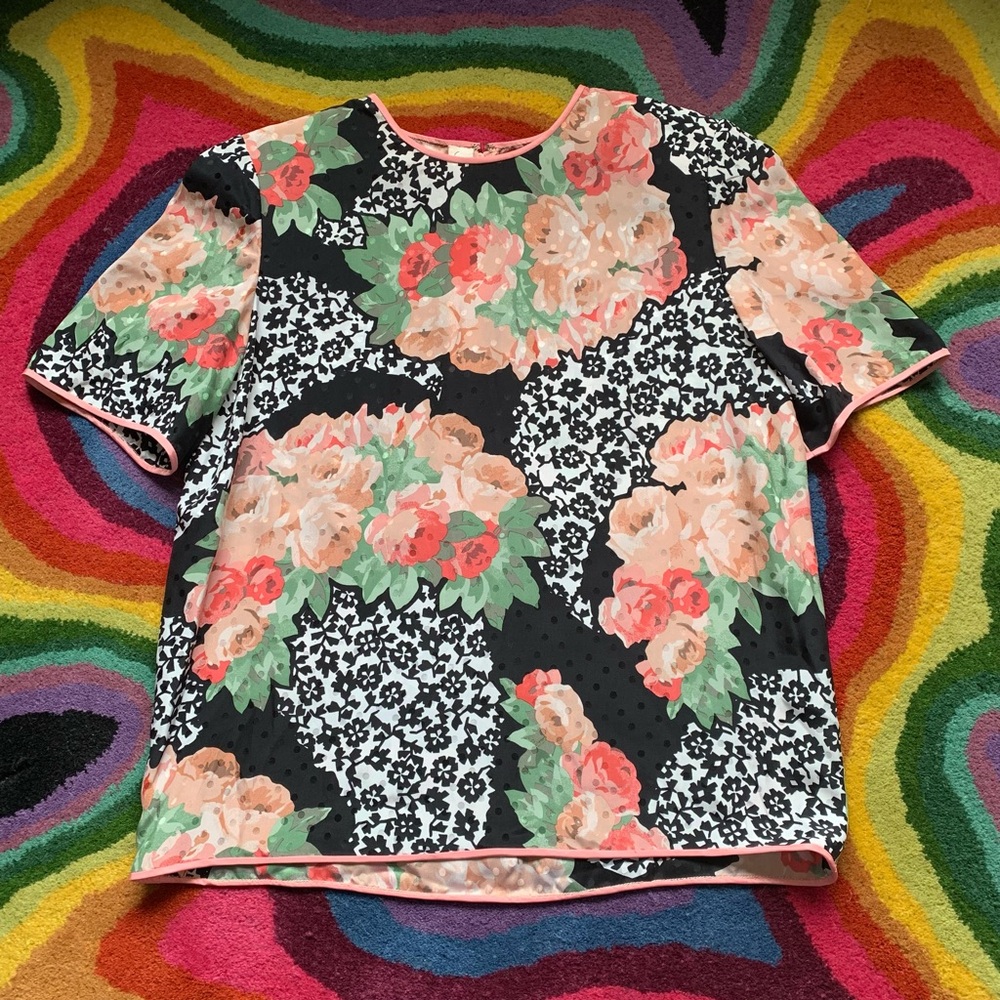 Vintage Jonal Satin Floral Blouse - Picture 4 of 8